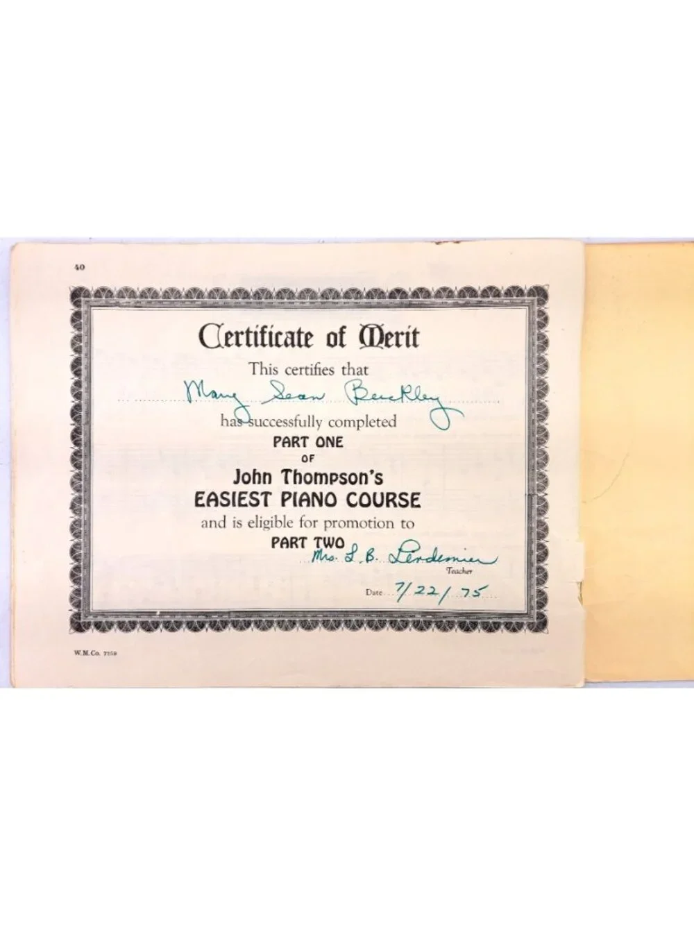 Vintage John Thompson's Easiest Piano Course Part One Music Book 1955 Instruct